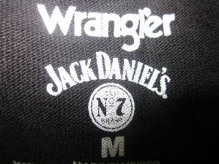 New Mens Western Wrangler Jack Daniels Black T Shirts