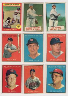 1961 Topps 476 Jackie Jensen Most Valuable Player 1958