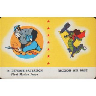  DISNEY WWII INSIGNIA CARD   1ST DEFENSE BATTALION   JACKSON AIR BASE