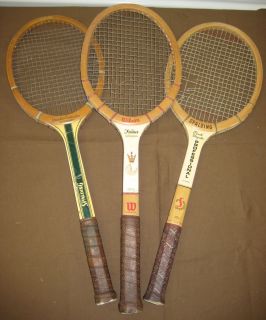  VTG Wood Tennis Racquets SPALDING Pancho Gonzales 2 WILSON Jack Kramer