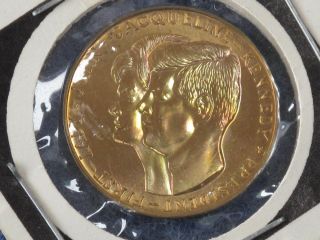 1963 John F Kennedy First Lady Jacqueline Kennedy Bronze Art Medal BU
