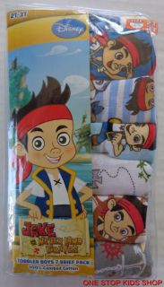 Jake and The Neverland Pirates Boys 2T 3T 4T Briefs 7 Pairs Underwear