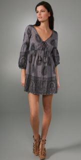 Juicy Couture Shirred Empire Paisley Dress