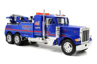 Jada Toys Road Rigz Peterbilt 379 Model Tow Truck Blue J M Towing 1 32