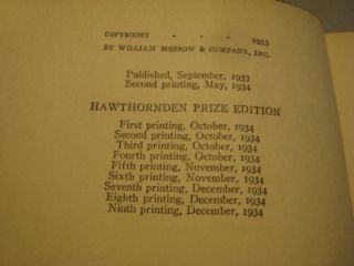 1934 Printing, Lost Horizon   James Hilton   Hawthornden Prize Edition