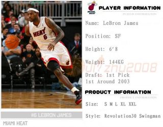 NBA Rev 30 Lebron James Miami Heat 6 Swingman Jersey