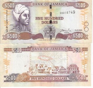 Jamaica 500 Dollars Banknote World Paper Money Currency Bill Pick 85