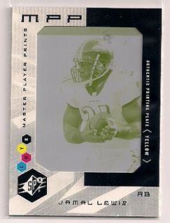 Jamal Lewis 2004 SPx Football 9 Yellow Master Player Prints 1 1 One of