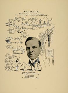 1923 Print James M Snitzler Warner Ad Agency Chicago Original