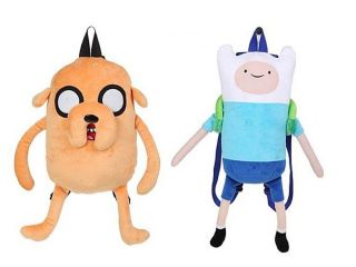 Adventure Time Finn and Jake Plush Doll Backpack Bag Purse Tote LARGE