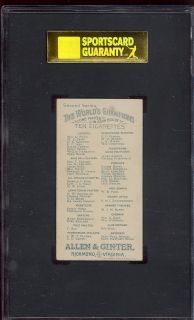 18) 1888 N29 ALLEN & GINTER WORLDS CHAMPIONS PSA SGC GAI CIGARETTES