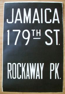  York Subway Sign Cloth Vellum Queens Rockaway PK Jamaica 179