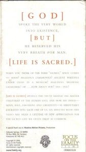 Life Is Sacred from Very Beginning Dr James Dobson
