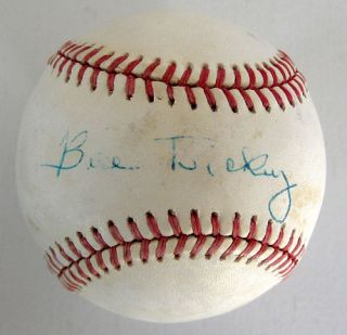 Bill Dickey Yankees HOF Hand Signed Official A L Bobby Brown Baseball