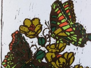 Monika Heller Cole Print Limited Edition Signed Butterflies Color Art