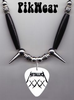 Metallica James Hetfield 30th Anniversary White Guitar Pick Necklace