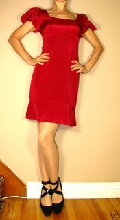 560 Marchesa Ruby Red Silk Embellished Mini Dress