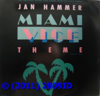 Jan Hammer Miami Vice Theme Vinyl Record