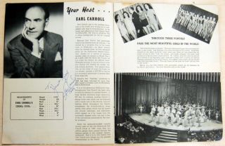  1946 Earl Carrolls Hollywood Program RARE Earl Carroll