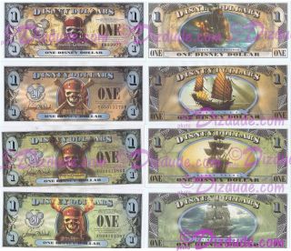 2007 & 2011 Pirates of The Caribbean all 4 Bills BothSides from first