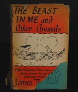 1949 James Thurber Beast in Me Animals Dogs Drawings