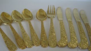 Vintage Gold Stainless Steel Flatware Made in Japan 10pc IC Lifetime