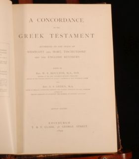 1899 Concordance Greek Testament Moulton Geden