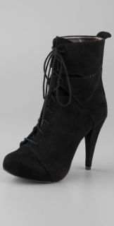 Charlotte Ronson Irina Suede Lace Up Booties