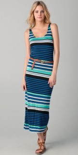 Velvet Challis Multi Stripe Maxi Dress