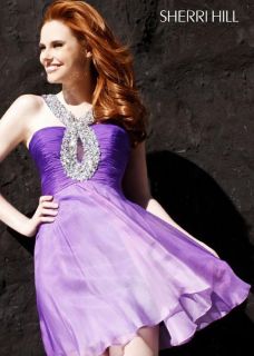 Sherri Hill 2272 Bejeweled Short Dress Purple Prom 2012 Sz 2 New