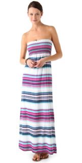 Splendid Coastal Stripe Strapless Maxi Dress
