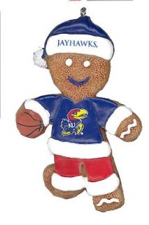 Kansas Jayhawks NCAA Gingerbread Man Person Resin Christmas Ornament