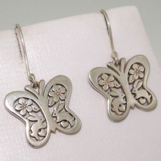 James Avery Retired Rare Butterfly Bunny Flower Heart Earrings