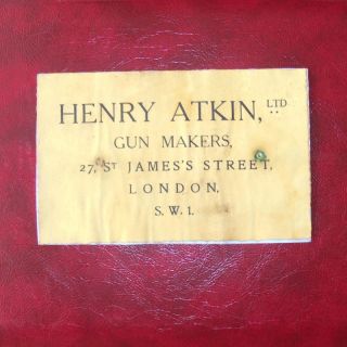 Original Henry Atkin Gun Makers 27 St Jamess Gun Case Label