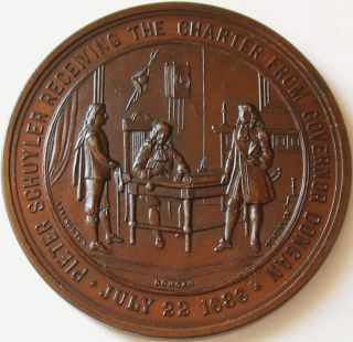 1886 200th Anniversary of Albany New York Bronze Copper Medal by G H