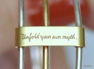 New Jeanine Payer SS Brass Triple Row Cuff Bracelet Rumi Quote