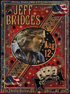 Jeff Bridges Boulder 2011 Concert Poster Grealish