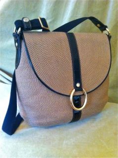 Eric Javits Handbag Woven Squishee Poste Leather Crossbody Bag Purse