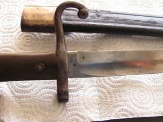 Rare Italian long M1871 Vetterli long spring bayonet bayonette w/ rare