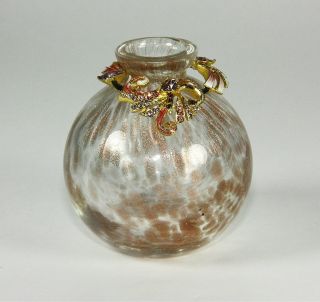 Jay Strongwater Great Gifts Estate Mini Vase Bronze Gold Swarovski New