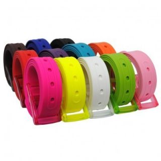 Neon Candy Color Flouro Jelly Silicone Adjust Buckle Belt
