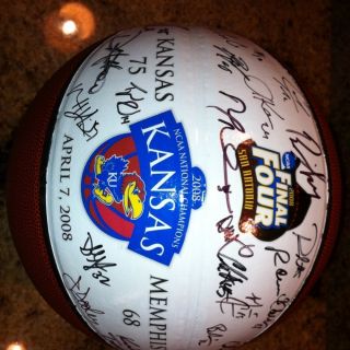 Kansas Jayhawks 2008 NCAA National Champions Signed Team Basketball