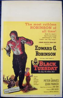   TUESDAY MOVIE POSTER orig Edward G Robinson Jean Parker Window Card