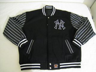 New Jeff Hamilton JH Design New York Yankees Wool Leather Jacket