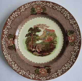 Jenny Lind Royal Staffordshire China 10 Dinner Plate Brown w