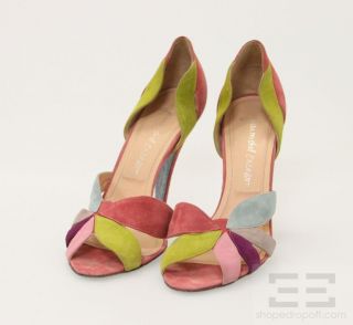 Jean Michel Cazabat Multicolor Suede Cutout Heels Size 39