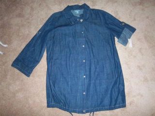 New Dress Barn Light Weight Jean Jacket Long Shirt Size 18 20