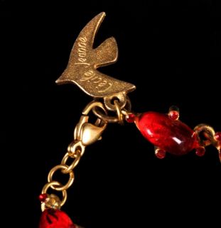 Cecile Jeanne Red Glass Swarovski Crystal Bracelet