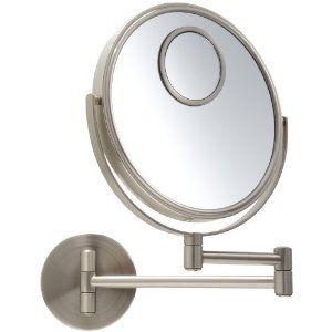 Jerdon 8 Inch Wall Mount Mirror with Spot Mirror, 10X Magnification