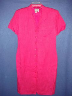Adrianna Papell Magenta Pink Button Front Dress Womens Sz 12